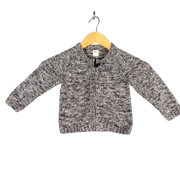 GAP Other - Baby Gap Navy Marled Zip-Front Sweater – 18–24 Months